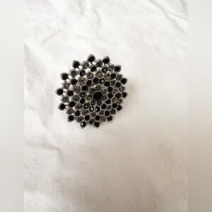 Black rhinestones ring one size fits all new